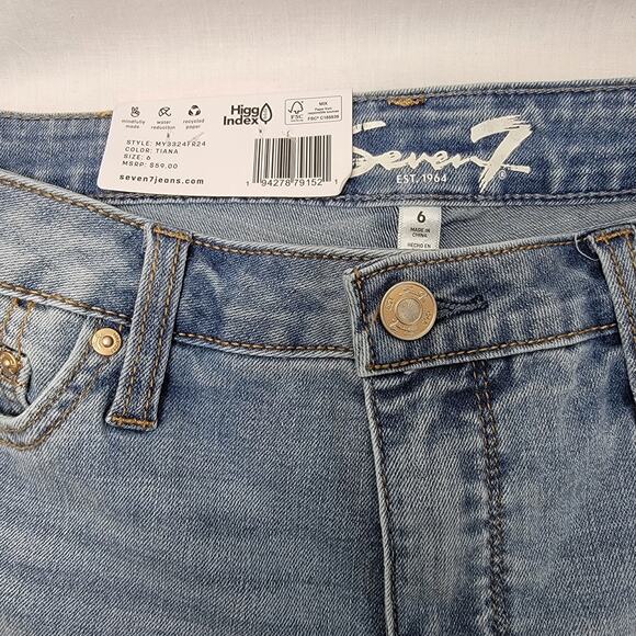 Seven Weekend Short Womens SZ 6 Midrise Light Wash 5 in Inseam NWT - Picture 10 of 10